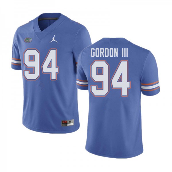 Jordan Brand Men #94 Moses Gordon III Florida Gators College Football Jerseys Blue